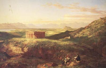 Thomas Cole The Temple of Segesta with the Artist Sketching (mk13)